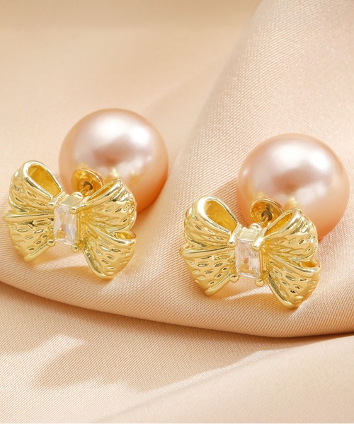 LA VORAGINE（ラ ヴォラジネ）の「リボン パール ピアス  フレンチ エレガント バレリーナ（ピアス（両耳用）・レディース・シルバー・FREE）」の9枚目の写真