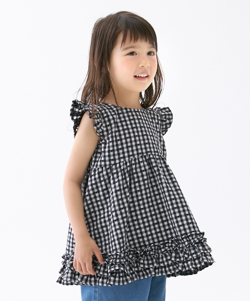 petit main（プティマイン）の「ハートギンガムチュニック（チュニック・キッズ・ブラック/ピンク・130cm/100cm/110cm/80ｃｍ/120cm/90cm）」の3枚目の写真