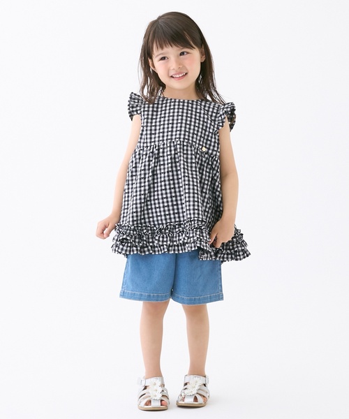petit main（プティマイン）の「ハートギンガムチュニック（チュニック・キッズ・ブラック/ピンク・130cm/100cm/110cm/80ｃｍ/120cm/90cm）」の4枚目の写真