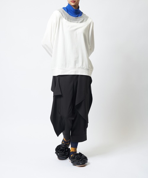 gomme（ゴム）の「レイヤーＴ（Tシャツ/カットソー・レディース・ブラック/チャコールグレー/ホワイト・MEDIUM）」の7枚目の写真