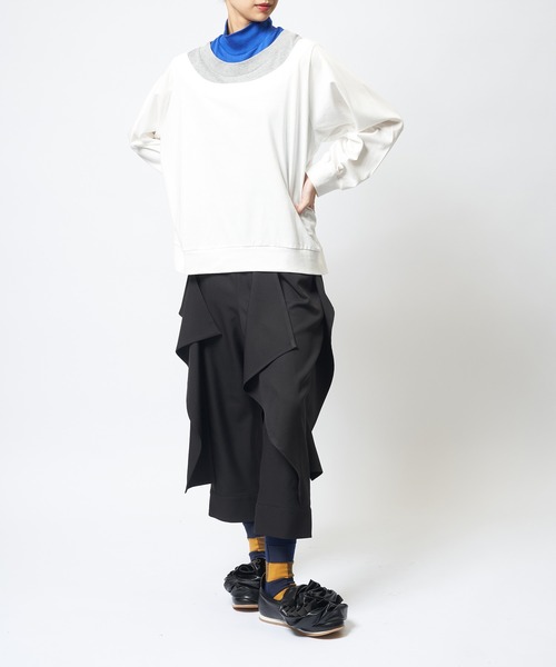 gomme（ゴム）の「レイヤーＴ（Tシャツ/カットソー・レディース・ブラック/チャコールグレー/ホワイト・MEDIUM）」の9枚目の写真