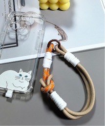 ALWAYS GOOD TIME（オルウェイズグッドタイム）の「キャットチャーム付き パラコードスマホストラップ / ハンドストラップ（スマホグッズ）」