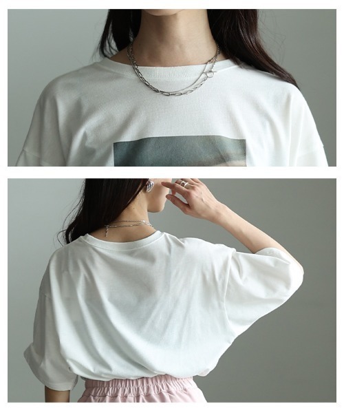 Sawa a la mode（サワアラモード）の「接触冷感＆UVマーブルプリントTシャツ（Tシャツ/カットソー・レディース・オフホワイト・FREE）」の5枚目の写真