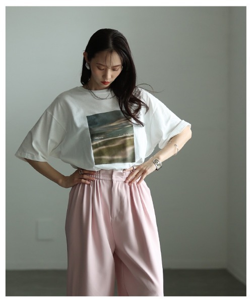 Sawa a la mode（サワアラモード）の「接触冷感＆UVマーブルプリントTシャツ（Tシャツ/カットソー・レディース・オフホワイト・FREE）」の7枚目の写真