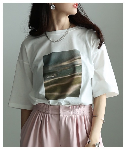 Sawa a la mode（サワアラモード）の「接触冷感＆UVマーブルプリントTシャツ（Tシャツ/カットソー・レディース・オフホワイト・FREE）」の8枚目の写真