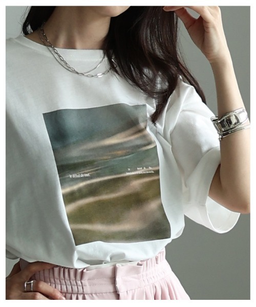 Sawa a la mode（サワアラモード）の「接触冷感＆UVマーブルプリントTシャツ（Tシャツ/カットソー・レディース・オフホワイト・FREE）」の9枚目の写真