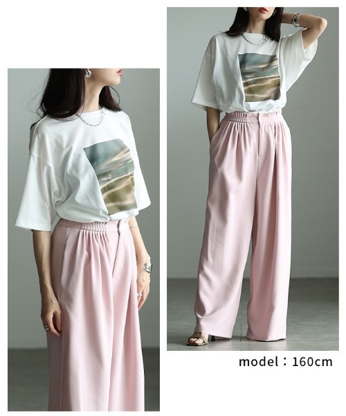 Sawa a la mode（サワアラモード）の「接触冷感＆UVマーブルプリントTシャツ（Tシャツ/カットソー・レディース・オフホワイト・FREE）」の10枚目の写真