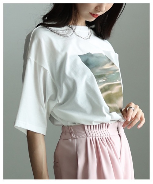 Sawa a la mode（サワアラモード）の「接触冷感＆UVマーブルプリントTシャツ（Tシャツ/カットソー・レディース・オフホワイト・FREE）」の14枚目の写真