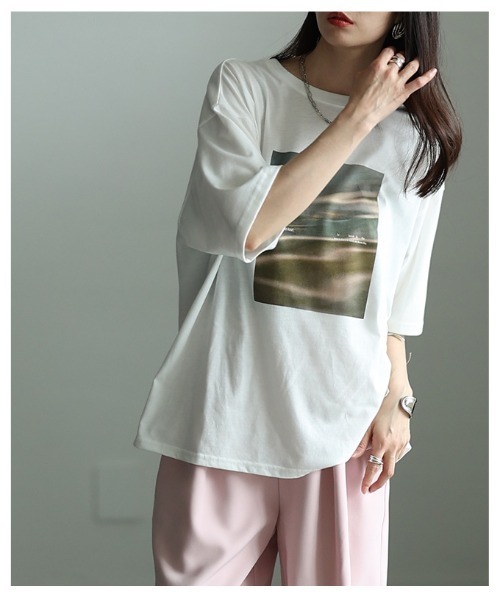 Sawa a la mode（サワアラモード）の「接触冷感＆UVマーブルプリントTシャツ（Tシャツ/カットソー・レディース・オフホワイト・FREE）」の15枚目の写真