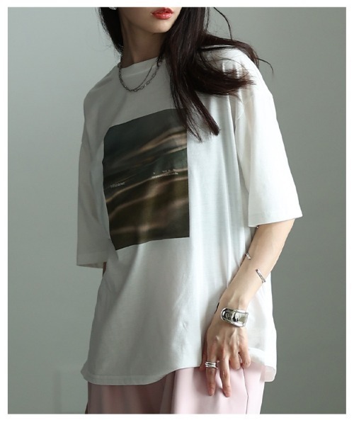 Sawa a la mode（サワアラモード）の「接触冷感＆UVマーブルプリントTシャツ（Tシャツ/カットソー・レディース・オフホワイト・FREE）」の16枚目の写真