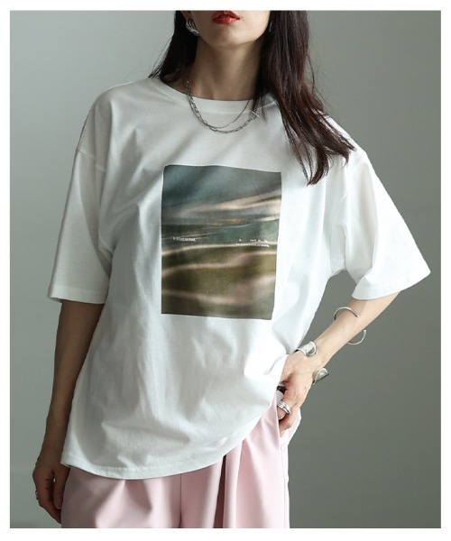 Sawa a la mode（サワアラモード）の「接触冷感＆UVマーブルプリントTシャツ（Tシャツ/カットソー・レディース・オフホワイト・FREE）」の18枚目の写真