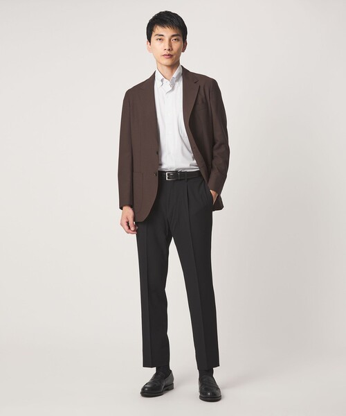 green label relaxing（グリーンレーベルリラクシング）の「A+ COOL Pトリコット ナローストライプ スタンダード ボタンダウン 半袖 ドレスシャツ -ストレッチ・イージーアイロン・接触冷感・吸水速乾-（ビジネスシャツ・メンズ・ライトグレー/ライトブルー・S/M/L/XL）」の14枚目の写真