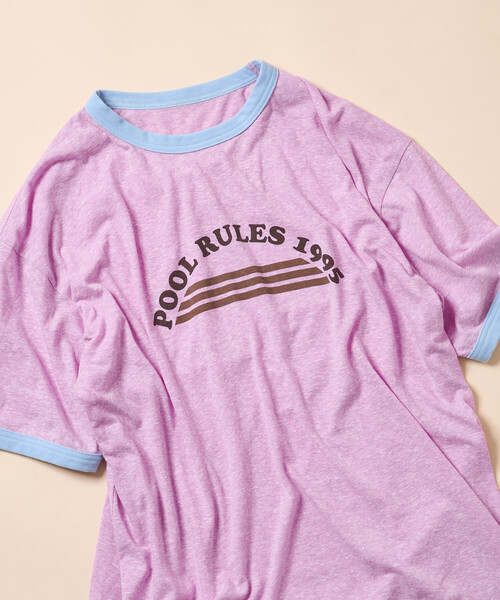 FREAK'S STORE(フリークスストア)の「Aya kawasaki for FREAK'S STORE/アヤカワサキ 【Beach & Festival】別注リンガーTシャツ(Tシャツ/カットソー・レディース・ピンク/ブルー・MEDIUM/X-SMALL)」の7枚目の写真
