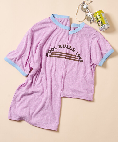FREAK'S STORE(フリークスストア)の「Aya kawasaki for FREAK'S STORE/アヤカワサキ 【Beach & Festival】別注リンガーTシャツ(Tシャツ/カットソー・レディース・ピンク/ブルー・MEDIUM/X-SMALL)」の10枚目の写真