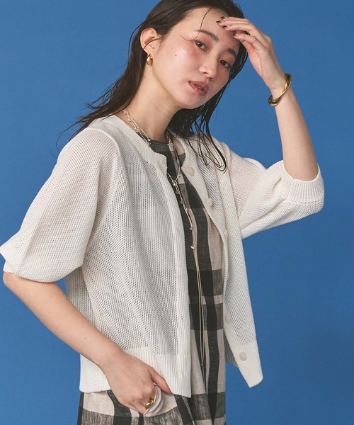 Gready Brilliant(グレディブリリアン)の「カノコショートカーディガン(カーディガン/ボレロ・レディース・ブラック/イエロー/オフホワイト・38)」の1枚目の写真