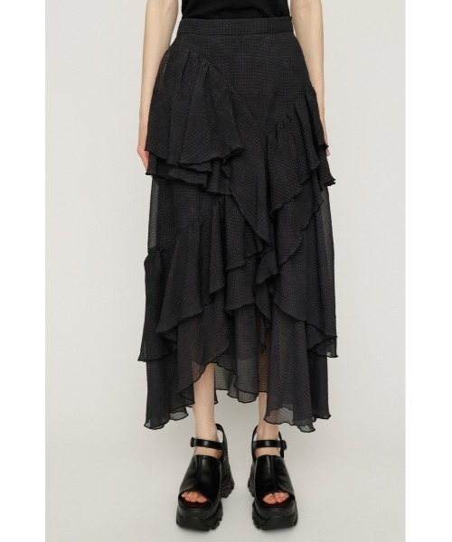 SLY（スライ）の「LAYERE SHEER FLARE L/SK レイヤーシアーフレアロングスカート 夏服（スカート・レディース・ベージュ系その他/ブラック系その他2/ブラック・FREE）」の7枚目の写真