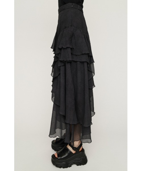 SLY（スライ）の「LAYERE SHEER FLARE L/SK レイヤーシアーフレアロングスカート 夏服（スカート・レディース・ベージュ系その他/ブラック系その他2/ブラック・FREE）」の8枚目の写真