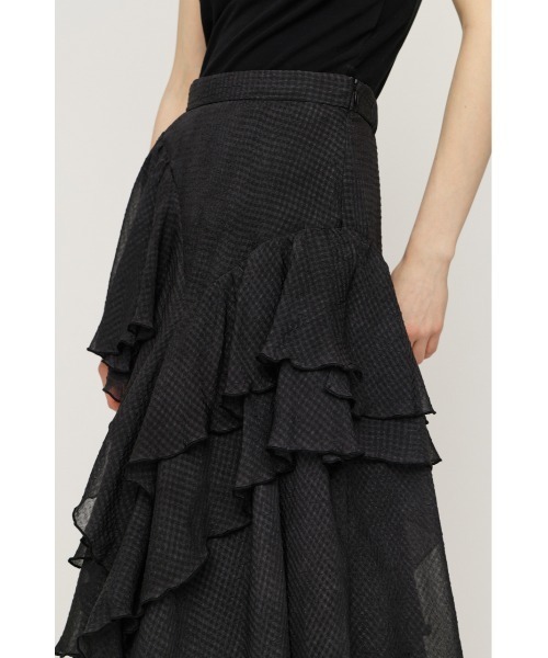 SLY（スライ）の「LAYERE SHEER FLARE L/SK レイヤーシアーフレアロングスカート 夏服（スカート・レディース・ベージュ系その他/ブラック系その他2/ブラック・FREE）」の10枚目の写真