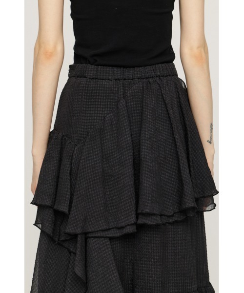 SLY（スライ）の「LAYERE SHEER FLARE L/SK レイヤーシアーフレアロングスカート 夏服（スカート・レディース・ベージュ系その他/ブラック系その他2/ブラック・FREE）」の11枚目の写真