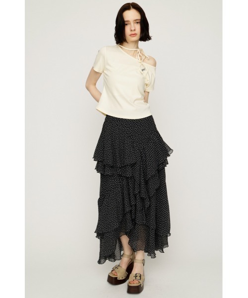 SLY（スライ）の「LAYERE SHEER FLARE L/SK レイヤーシアーフレアロングスカート 夏服（スカート・レディース・ベージュ系その他/ブラック系その他2/ブラック・FREE）」の13枚目の写真