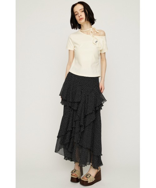 SLY（スライ）の「LAYERE SHEER FLARE L/SK レイヤーシアーフレアロングスカート 夏服（スカート・レディース・ベージュ系その他/ブラック系その他2/ブラック・FREE）」の14枚目の写真