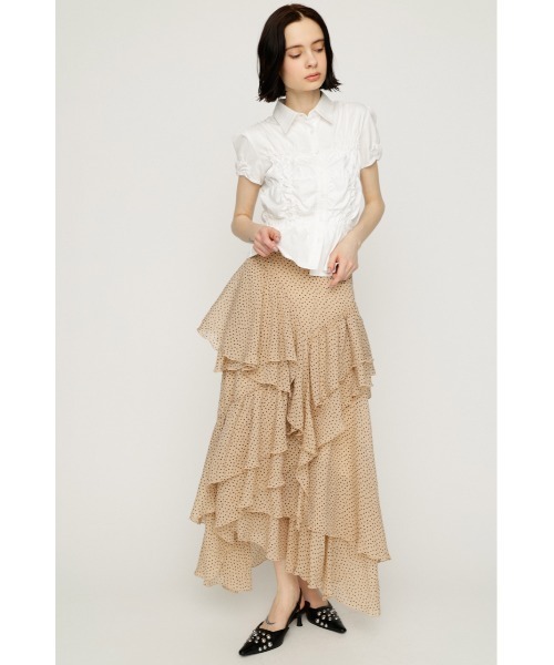 SLY（スライ）の「LAYERE SHEER FLARE L/SK レイヤーシアーフレアロングスカート 夏服（スカート・レディース・ベージュ系その他/ブラック系その他2/ブラック・FREE）」の18枚目の写真