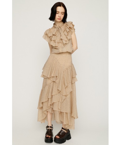 SLY（スライ）の「LAYERE SHEER FLARE L/SK レイヤーシアーフレアロングスカート 夏服（スカート・レディース・ベージュ系その他/ブラック系その他2/ブラック・FREE）」の20枚目の写真