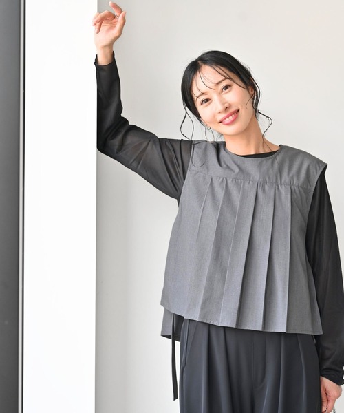 Ehre style(エーレスタイル)の「1枚orベスト着回し上手なプリーツベスト(ベスト・レディース・ベージュ/グレー/ブラック・FREE)」の13枚目の写真