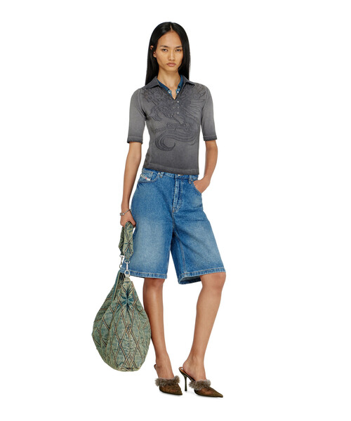 DIESEL(ディーゼル)の「ウィメンズ ポロシャツ T-BEA(ポロシャツ・レディース・グレー系その他・SMALL/MEDIUM/LARGE/X-LARGE)」の2枚目の写真
