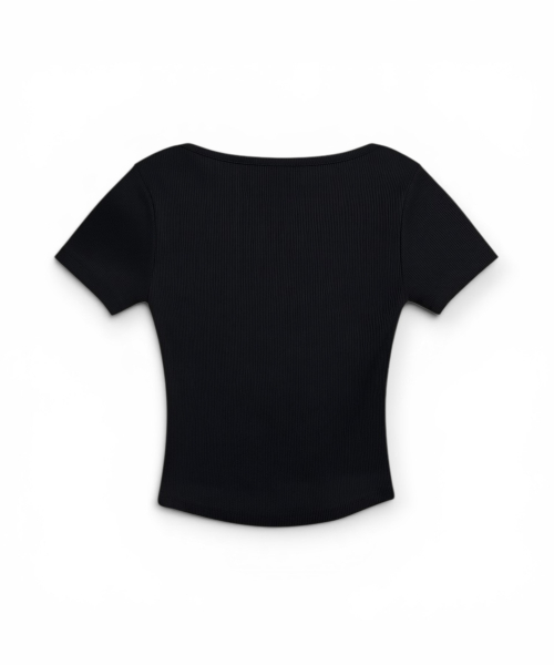BORN SLIPPY(ボーンスリッピー)の「Frayed Butterfly Square Neck T-shirt (Black)(Tシャツ/カットソー・レディース・その他・FREE)」の2枚目の写真