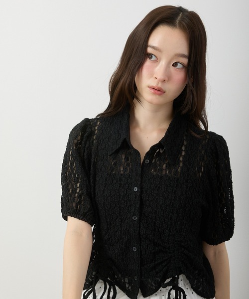 P.V.T（ピーブイティー）の「レースドロストパフスリーブBL（シャツ/ブラウス・レディース・ホワイト/ブラック・M）」の18枚目の写真