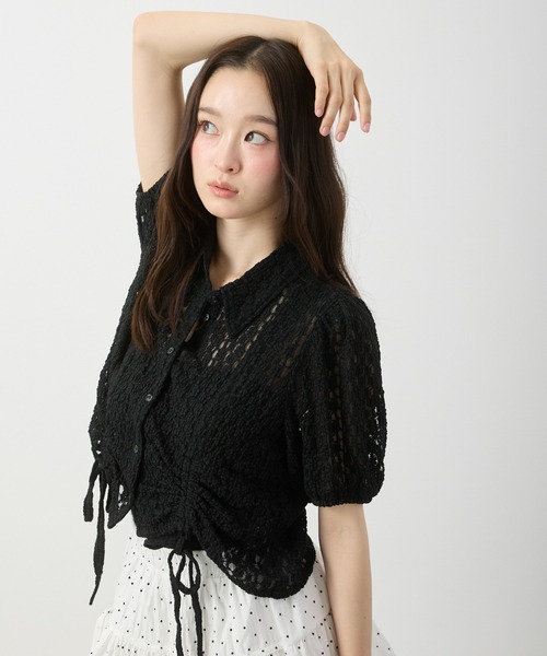 P.V.T（ピーブイティー）の「レースドロストパフスリーブBL（シャツ/ブラウス・レディース・ホワイト/ブラック・M）」の19枚目の写真