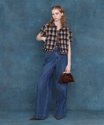 LOULOU WILLOUGHBY（ルルウィルビー）の「ハイウエストワイドデニムパンツ（デニムパンツ）」