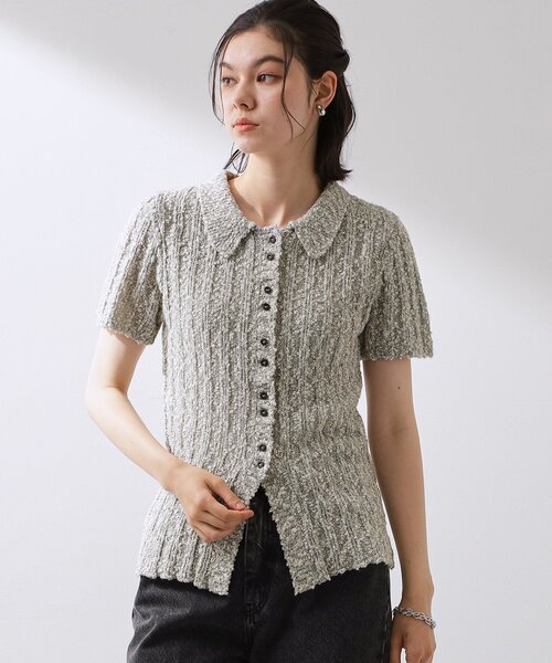 THE SHOP TK (ザ ショップ ティーケー )の「襟付きスラブサマーニット(ニット/セーター・レディース・グレー/オフホワイト・12/13)」の7枚目の写真