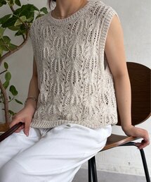 Jena espace merveilleux | ミックスヤーンベストニット(ニット/セーター)