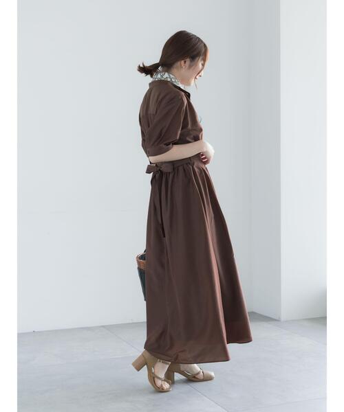 Te chichi(テチチ)の「スパンボイルワンピース(ワンピース・レディース・ネイビー/ブラウン/グリーン・F)」の5枚目の写真