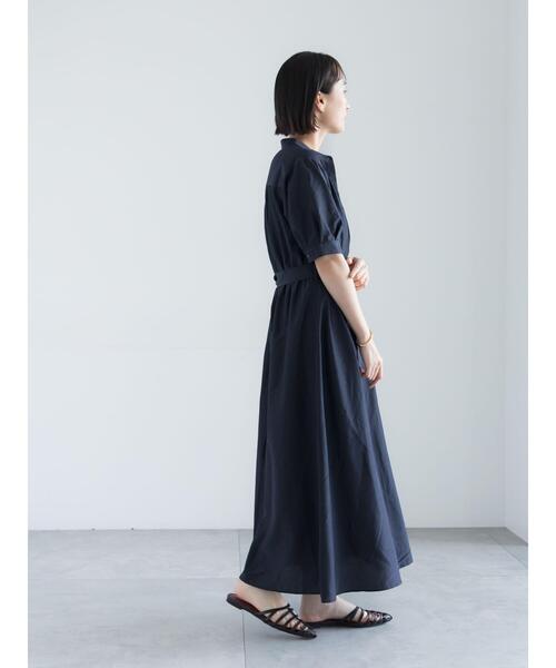 Te chichi(テチチ)の「スパンボイルワンピース(ワンピース・レディース・ネイビー/ブラウン/グリーン・F)」の9枚目の写真