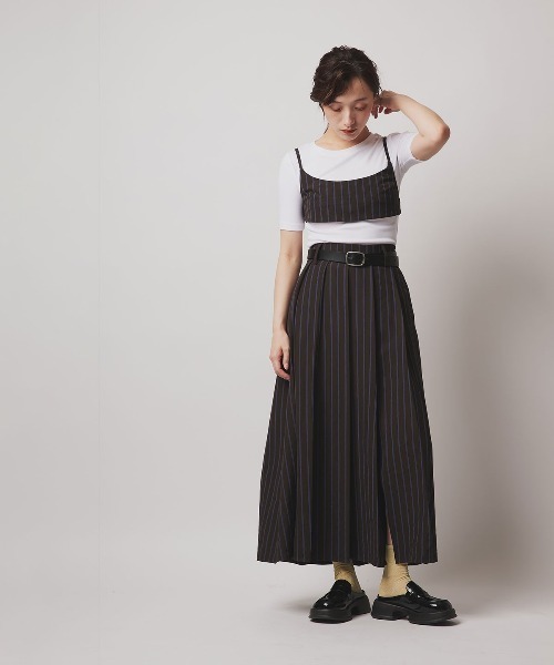 W:Huku（フーク）の「【W:Huku / ソフトタッチツイル】スリット プリーツ スカート / Soft-Touch Twill Slit Pleated Skirt（スカート・レディース・ブラック/ベージュ系その他/ブラウン系その他/グレー系その他・FREE）」の3枚目の写真