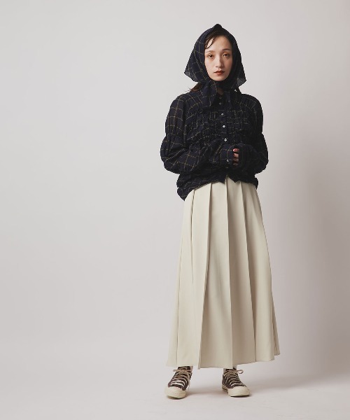 W:Huku（フーク）の「【W:Huku / ソフトタッチツイル】スリット プリーツ スカート / Soft-Touch Twill Slit Pleated Skirt（スカート・レディース・ブラック/ベージュ系その他/ブラウン系その他/グレー系その他・FREE）」の17枚目の写真