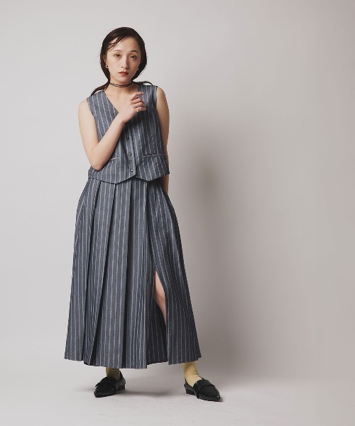 W:Huku（フーク）の「【W:Huku / ソフトタッチツイル】スリット プリーツ スカート / Soft-Touch Twill Slit Pleated Skirt（スカート・レディース・ブラック/ベージュ系その他/ブラウン系その他/グレー系その他・FREE）」の5枚目の写真