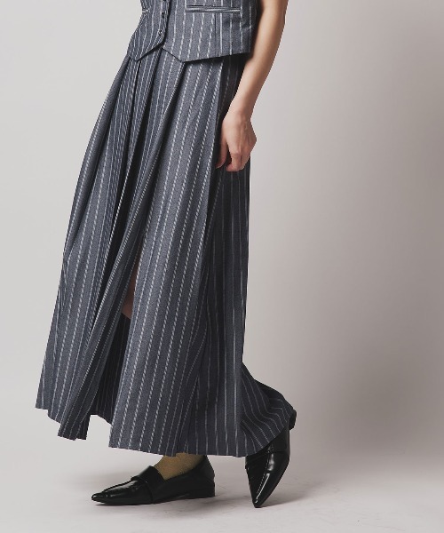 W:Huku（フーク）の「【W:Huku / ソフトタッチツイル】スリット プリーツ スカート / Soft-Touch Twill Slit Pleated Skirt（スカート・レディース・ブラック/ベージュ系その他/ブラウン系その他/グレー系その他・FREE）」の6枚目の写真
