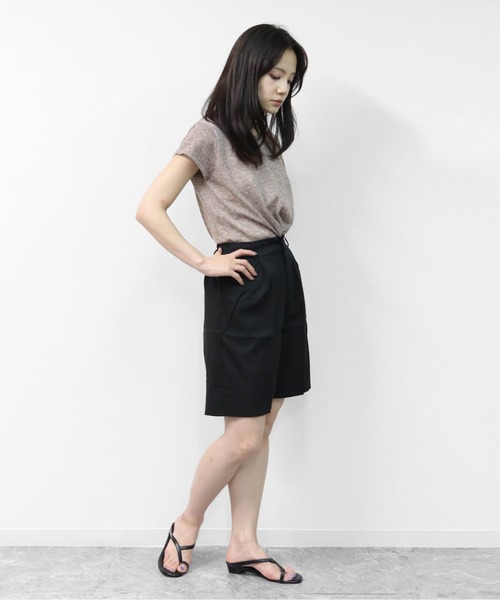 THE CELL.(ザセルドット)の「スラックス ストレートハーフパンツ SLACKS HALF PANTS(その他パンツ・レディース・グレー/ブラック/ブラウン・FREE)」の22枚目の写真