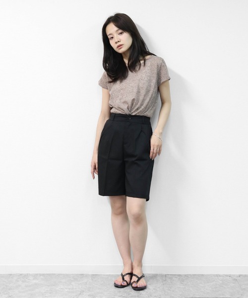 THE CELL.(ザセルドット)の「スラックス ストレートハーフパンツ SLACKS HALF PANTS(その他パンツ・レディース・グレー/ブラック/ブラウン・FREE)」の5枚目の写真