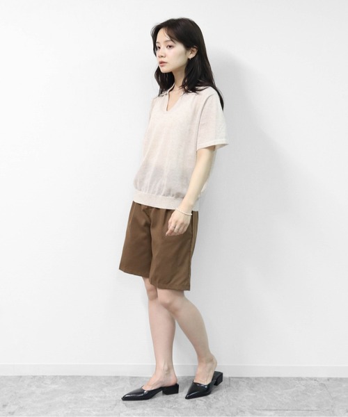 THE CELL.(ザセルドット)の「スラックス ストレートハーフパンツ SLACKS HALF PANTS(その他パンツ・レディース・グレー/ブラック/ブラウン・FREE)」の15枚目の写真