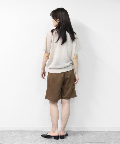 THE CELL.(ザセルドット)の「スラックス ストレートハーフパンツ SLACKS HALF PANTS(その他パンツ・レディース・グレー/ブラック/ブラウン・FREE)」の14枚目の写真