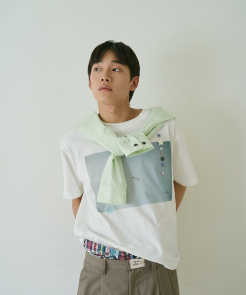 彼女が見た気配のボタンTシャツ（Tシャツ/カットソー）｜common gull