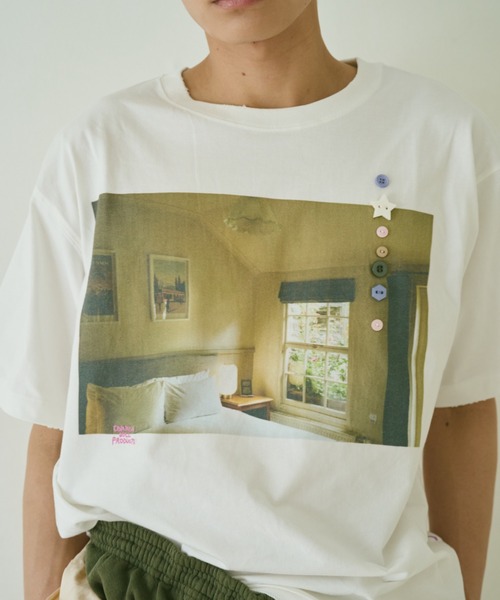 common gull products.(コモンガルプロダクツ)の「彼女が見た気配のボタンTシャツ(Tシャツ/カットソー・レディース・ホワイト系/ホワイト系1/ホワイト系2・SMALL/MEDIUM/LARGE)」の17枚目の写真