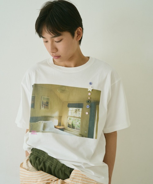 common gull products.(コモンガルプロダクツ)の「彼女が見た気配のボタンTシャツ(Tシャツ/カットソー・レディース・ホワイト系/ホワイト系1/ホワイト系2・SMALL/MEDIUM/LARGE)」の19枚目の写真