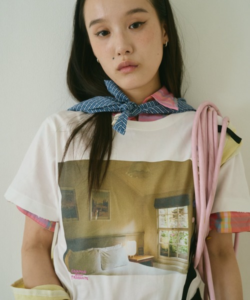 common gull products.(コモンガルプロダクツ)の「彼女が見た気配のボタンTシャツ(Tシャツ/カットソー・レディース・ホワイト系/ホワイト系1/ホワイト系2・SMALL/MEDIUM/LARGE)」の20枚目の写真