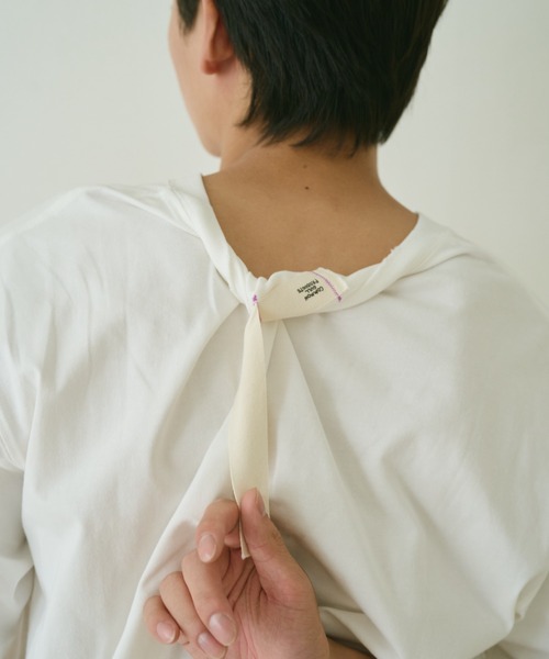 common gull products.(コモンガルプロダクツ)の「彼女が見た気配のボタンTシャツ(Tシャツ/カットソー・レディース・ホワイト系/ホワイト系1/ホワイト系2・SMALL/MEDIUM/LARGE)」の9枚目の写真